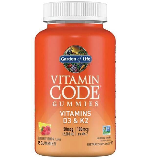Garden of Life Vitamin Code Gummies Vitamins D3 & K2 - Raspberrylemon | 45 Gummies