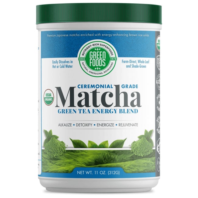Green Foods Ceremonial Grade Matcha Green Tea Energy Blend 11 oz Pwdr