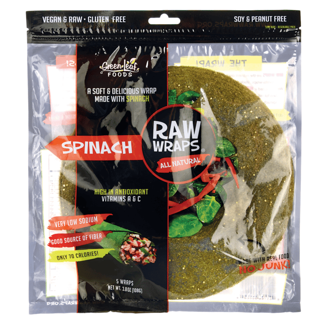 Green Leaf Foods Raw Wraps Spinach 5 Ct Swanson Health Products