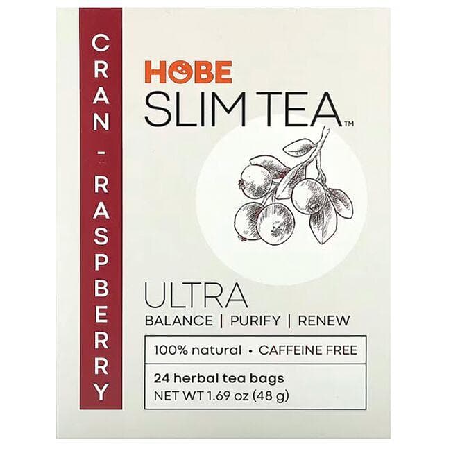 Hobe Labs Ultra Slim Tea Cran-Raspberry | 24 Bags | Weight Management