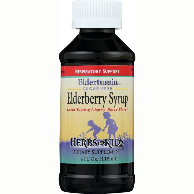 Herbs for Kids Eldertussin Sugar Free Elderberry Syrup Vitamin 4 fl oz Liquid
