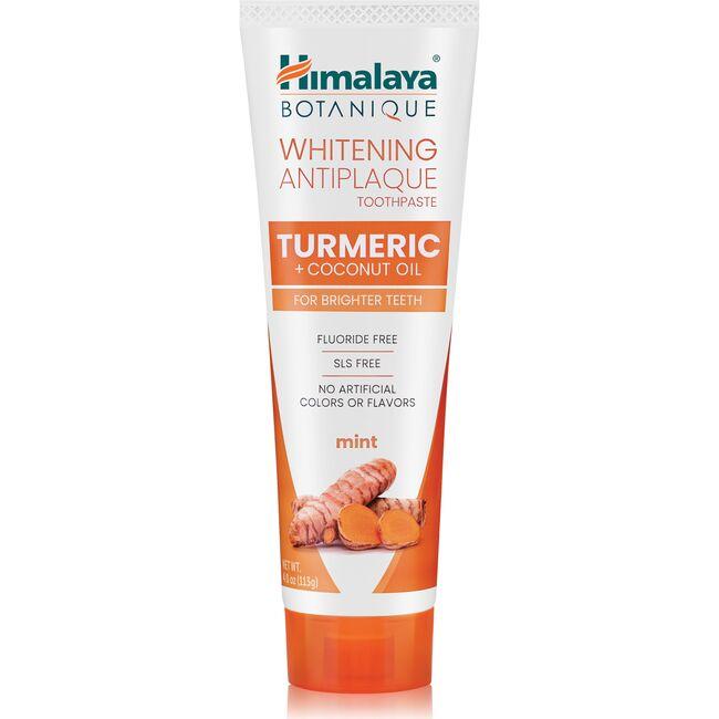 Himalaya Botanique Whitening Toothpaste Turmeric & Coconut Oil - Mint | 4 oz Paste