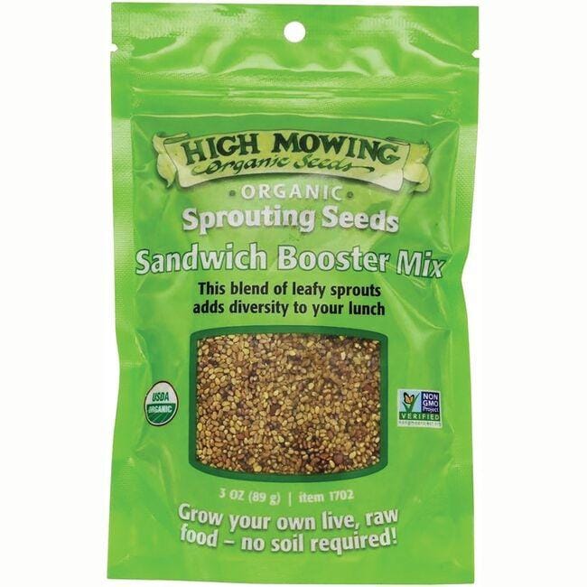 High Mowing Organic Seeds Sprouting Sandwich Booster Mix 3 oz Packets