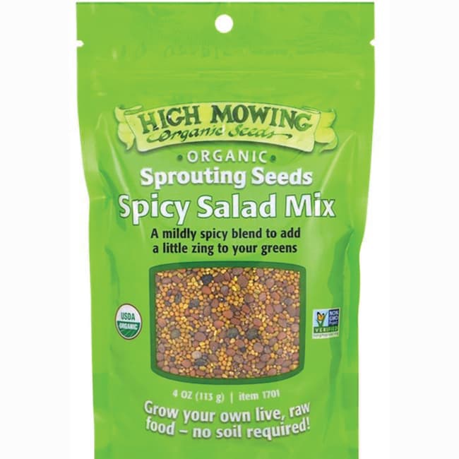 High Mowing Organic Seeds Sprouting Seeds Spicy Salad Mix 4 oz Pkts