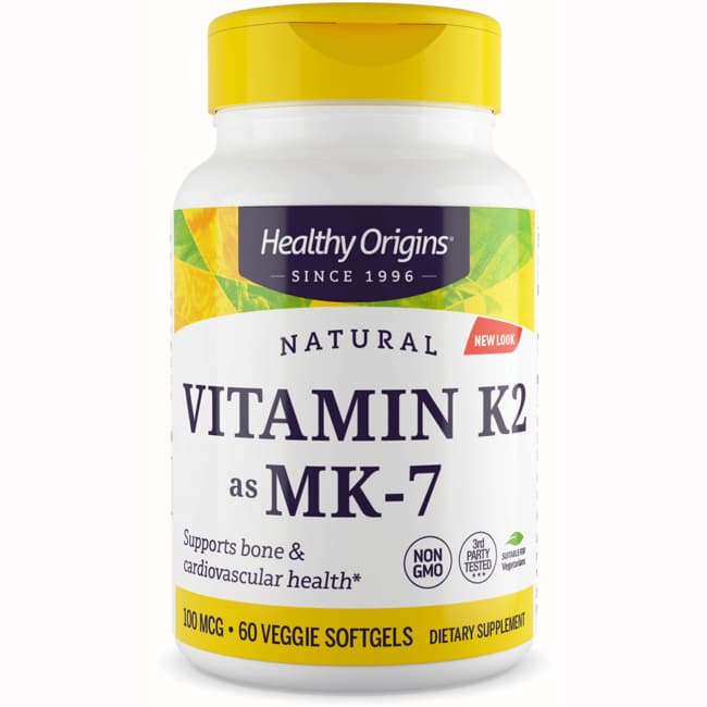 Healthy Origins Vitamin K2 MK7 100 mcg 60 Veg Sgels Swanson Health