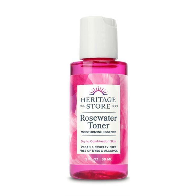 Heritage Store Rosewater Facial Toner Moisturizing Essence 2 fl oz Liquid Skin Care
