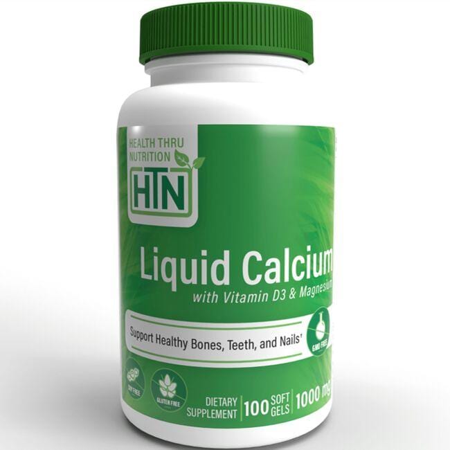 Health Thru Nutrition Liquid Calcium with Vitamin D3 and Magnesium 100 Soft Gels