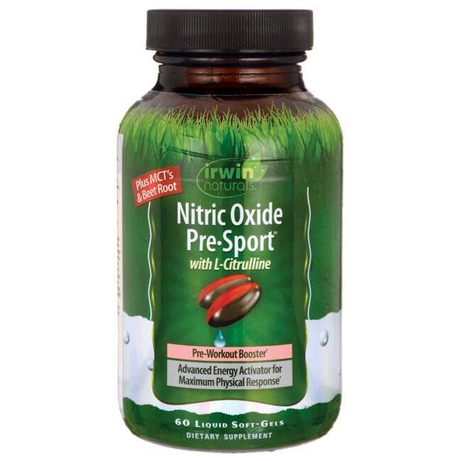 Irwin Naturals Nitric Oxide Pre-Sport Supplement Vitamin | 60 Soft Gels