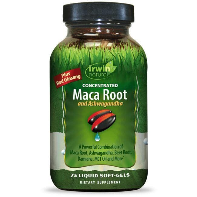 Irwin Naturals Concentrated Maca Root and Ashwagandha Vitamin | 75 Soft Gels