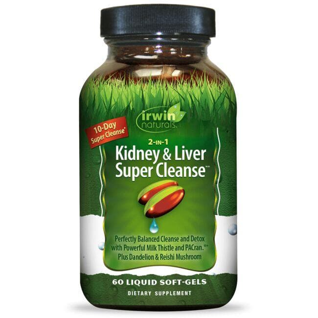 Irwin Naturals 2-In-1 Kidney & Liver Super Cleanse Vitamin | 60 Soft Gels