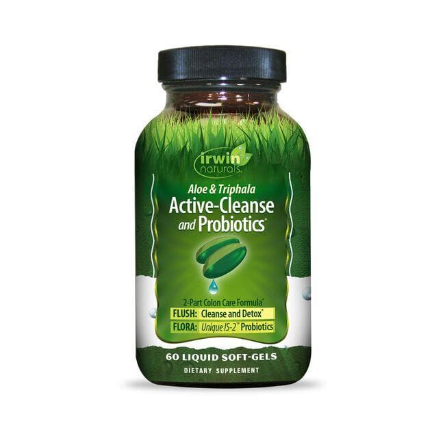 Irwin Naturals Aloe & Triphala Active-Cleanse and Probiotics Vitamin | 60 Soft Gels