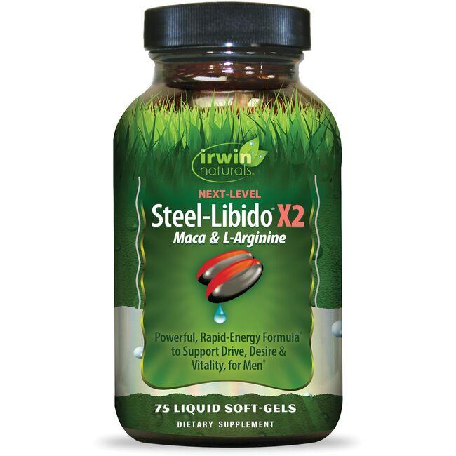 Irwin Naturals Next Level Steel Libido X2 Maca & L-Arginine Supplement Vitamin | 75 Soft Gels | Sexual Health Support