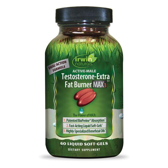 Irwin Naturals Testosterone Extra Fat Burner Max3 Vitamin | 60 Soft Gels | Weight Management