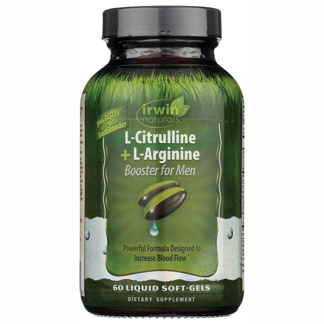 Irwin Naturals L-Citrulline + L-Arginine Supplement Vitamin | 60 Soft Gels
