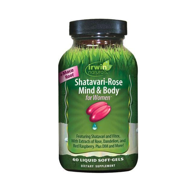 Irwin Naturals Shatavari-Rose Mind & Body for Women Vitamin | 60 Soft Gels | Womens Health