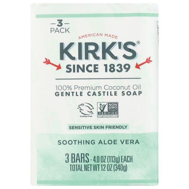 Kirks Gentle Castile Soap - Soothing Aloe Vera | 3 - | 4 oz Bars