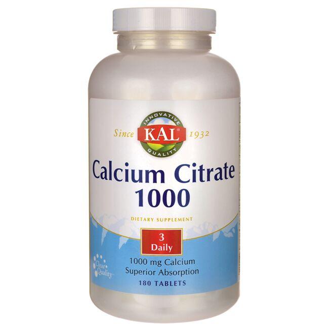 Kal Calcium Citrate 1000 Vitamin 1000 mg 180 Tabs
