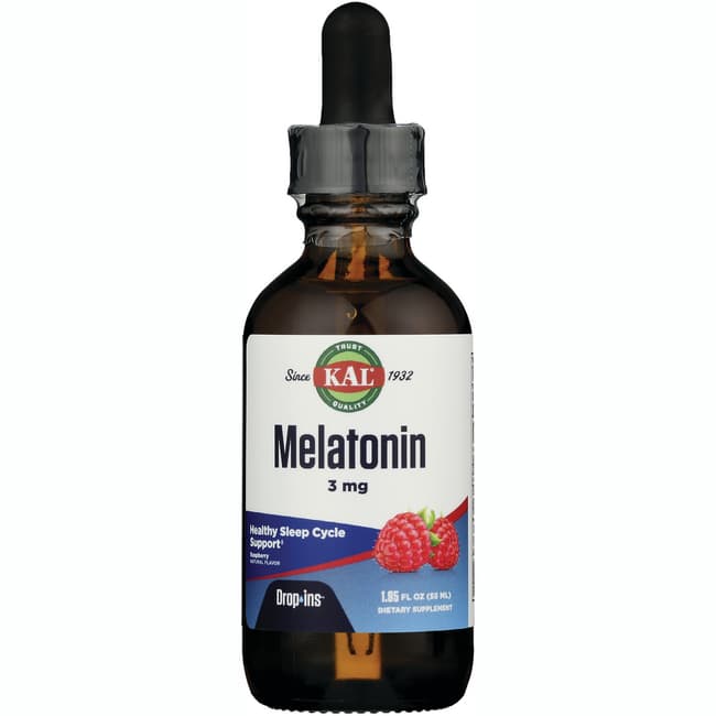 Kal Melatonin Drop Ins - Малина 3 мг 1,85 жидких унций Liq