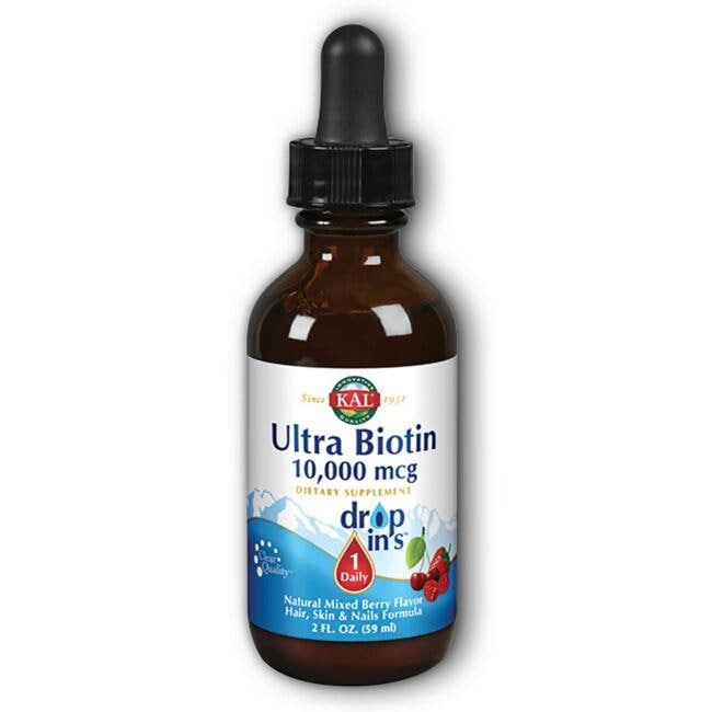 Kal Ultra Biotin Drop Ins Mixed Berry Vitamin 10000 mcg 2 fl oz Liquid