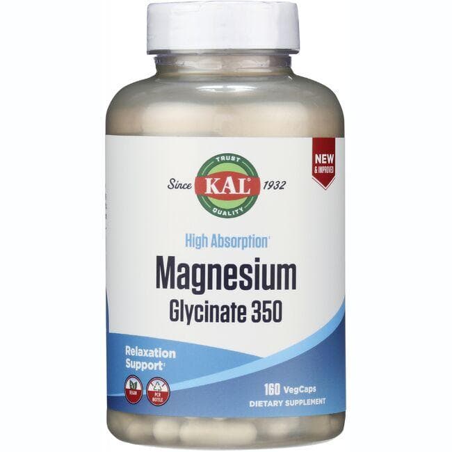 Kal High Absorption Magnesium Glycinate 350 Vitamin | 160 Veg Caps