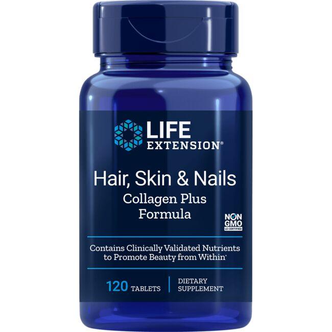 Life Extension Hair, Skin & Nails Collagen Plus Formula Supplement Vitamin 120 Tabs