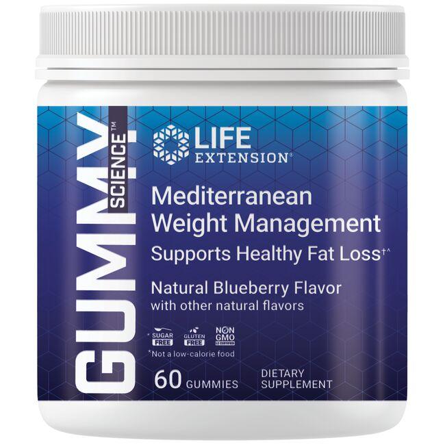 Life Extension Gummy Science Mediterranean - Blueberry Vitamin | 60 Gummies | Weight Control | Weight Management