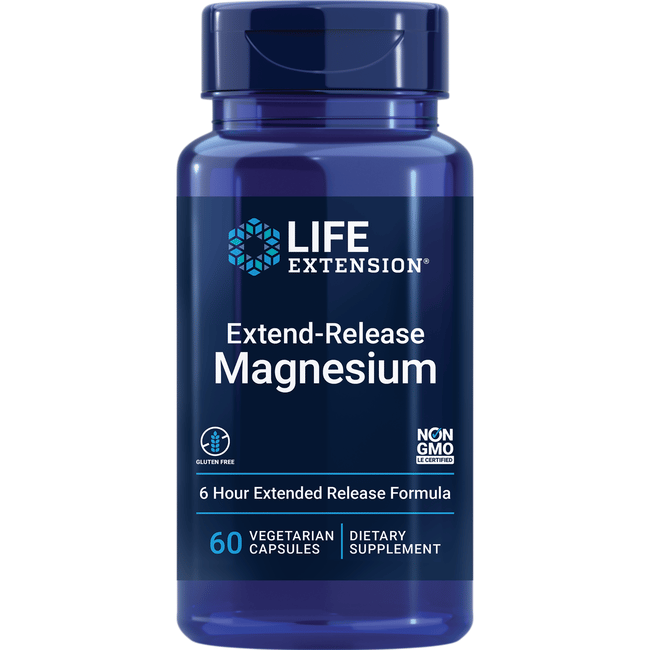 Продлевающий срок службы капсул Magnesium 60 Veg Caps с увеличенным высвобождением
