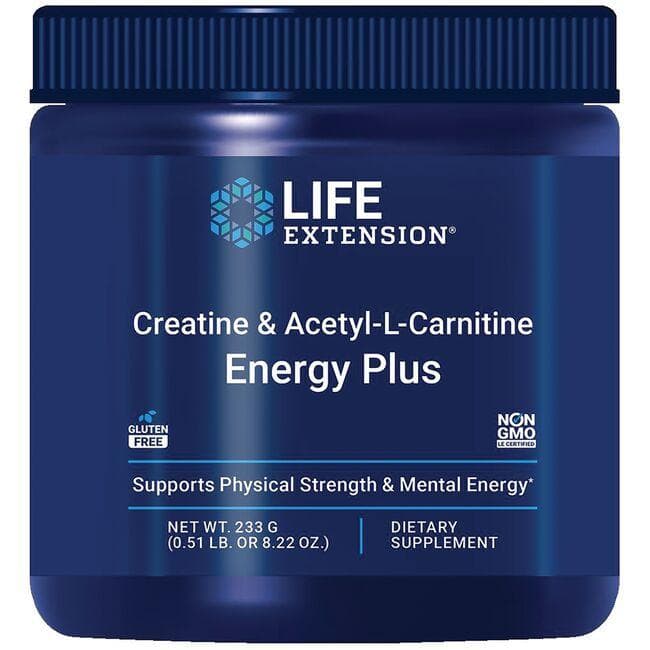 Life Extension Creatine & Acetyl-L-Carnitine Energy Plus Vitamin | 0.51 lb Powder