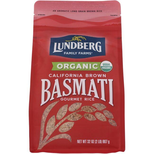 Lundberg Family Farms Organic California Brown Basmati Gourmet Rice | 32 oz Package