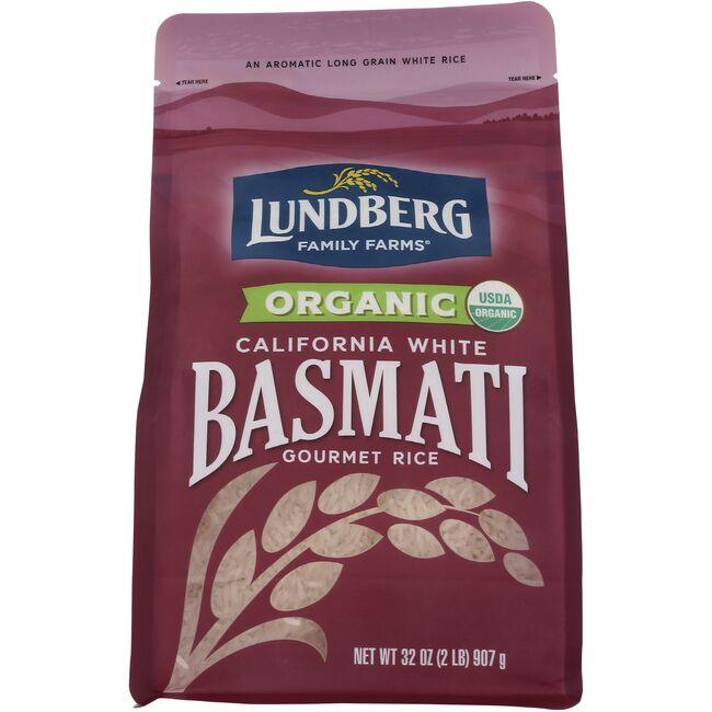 Lundberg Family Farms Organic California White Basmati Gourmet Rice | 32 oz Bags