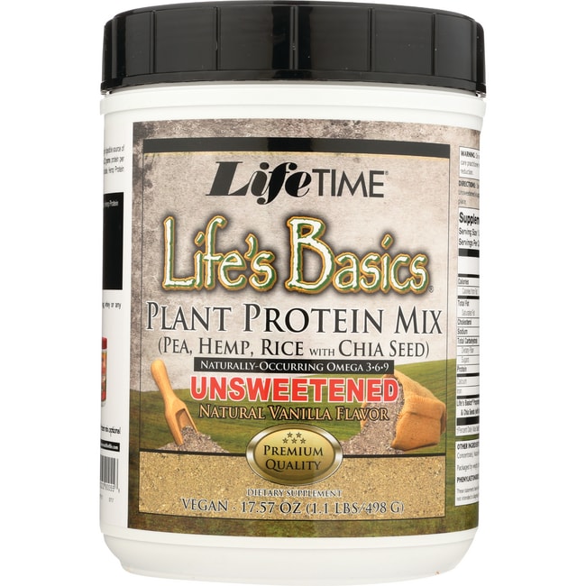 Lifetime Vitamins Растительная белковая смесь Life’s Basics — несладкая ваниль