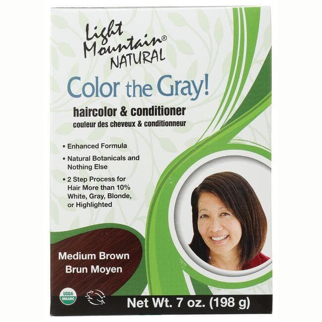 Light Mountain Hair Color the Gray! Medium Brown | 7 oz Box