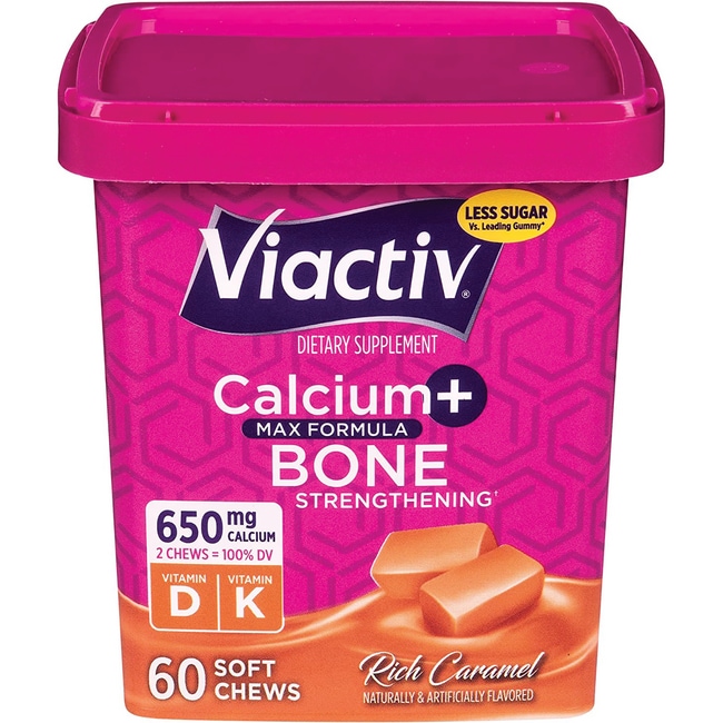Viactiv Calcium+ Max Formula - Насыщенная карамель 60 жевательных таблеток