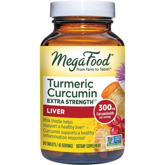 MegaFood Turmeric Curcumin Extra Strength - Liver Vitamin 90 Tabs