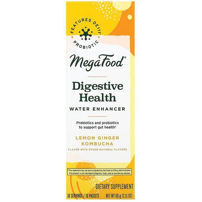 MegaFood Digestive Health Water Enhancer - Lemon Ginger Kombucha | 10 Packets