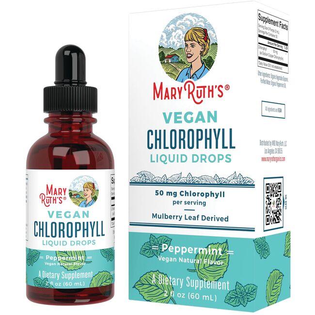 Mary Ruths Vegan Chlorophyll Liquid Drops - Peppermint Supplement Vitamin | 2 fl oz Liquid