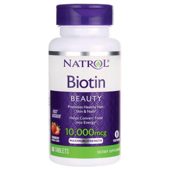 Maximum Strength Biotin Fast Dissolve - Natural Strawberry
