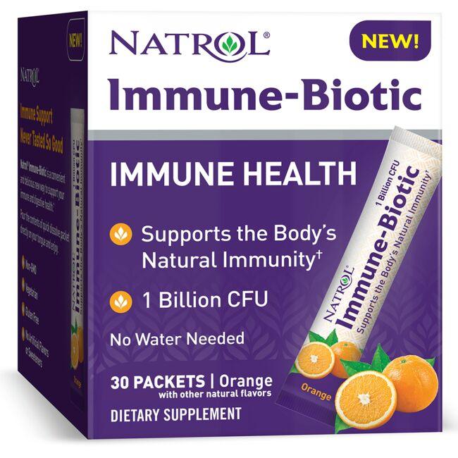 Natrol Immune-Biotic - Orange Supplement Vitamin 30 Packets Probiotics
