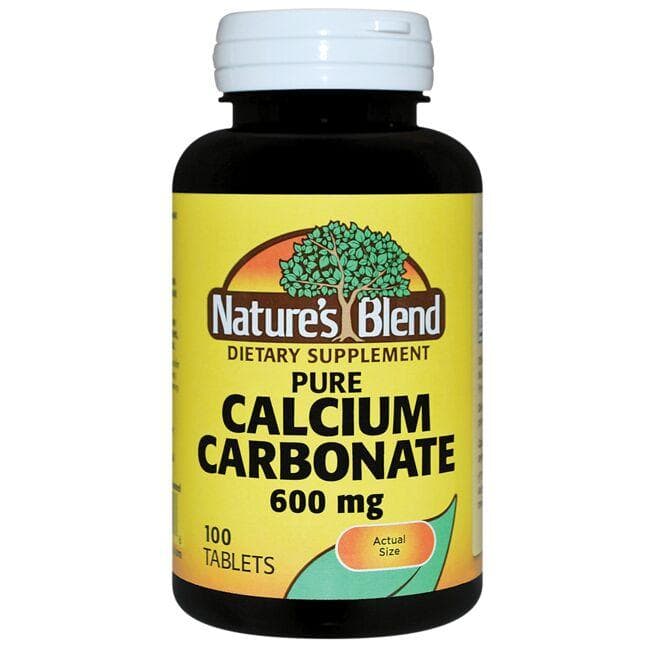 Natures Blend Pure Calcium Carbonate Vitamin | 600 mg | 100 Tabs