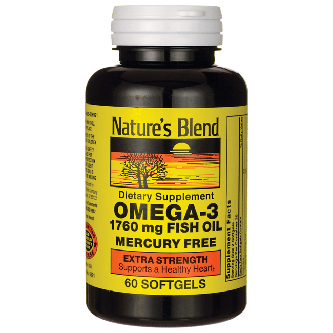 Nature's Blend Omega-3 Fish Oil Extra Strength 1,760 mg 60 ...