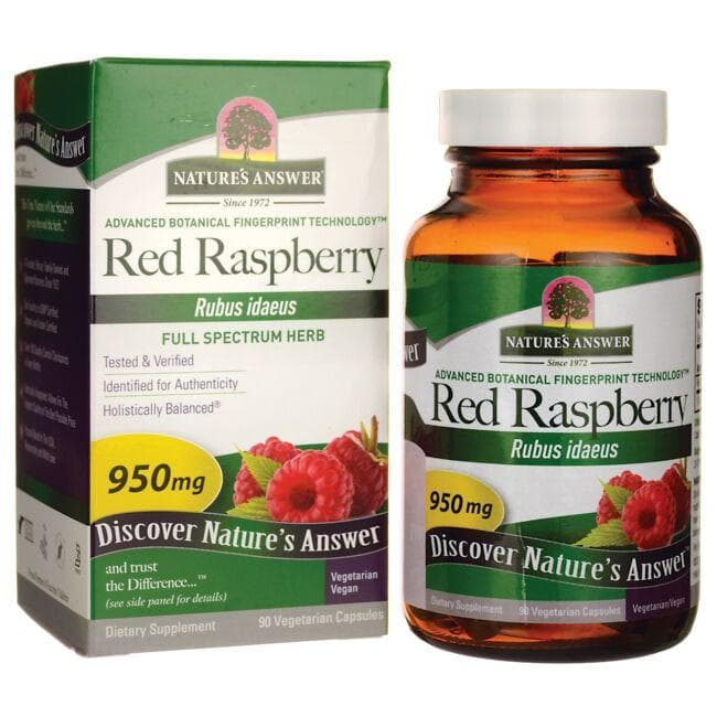 Natures Answer Red Raspberry Supplement Vitamin | 950 mg | 90 Veg Caps