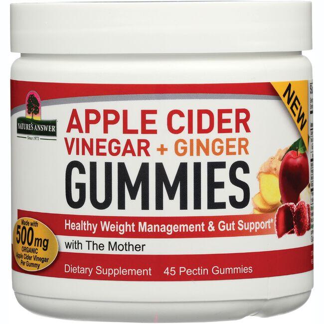 Natures Answer Apple Cider Vinegar+ Ginger Gummies | 45 Gummies | Weight Management