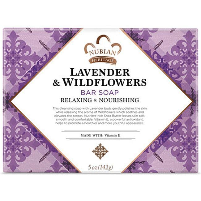 Nubian Heritage Lavender & Wildflowers Bar Soap | 5 oz Bars