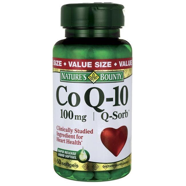 Natures Bounty Coq10 Q-Sorb Supplement Vitamin | 100 mg | 60 Soft Gels