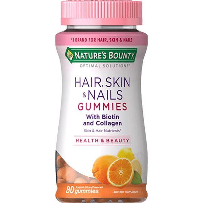 Nature's Bounty Hair, Skin, & Nails Gummies + Collagen - TropicalCitrus 80  Gummies - Swanson®