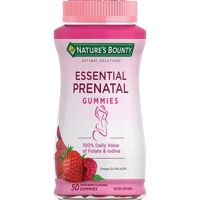Natures Bounty Essential Prenatal Gummies - Mixed Berry Vitamin | 50 Gummies