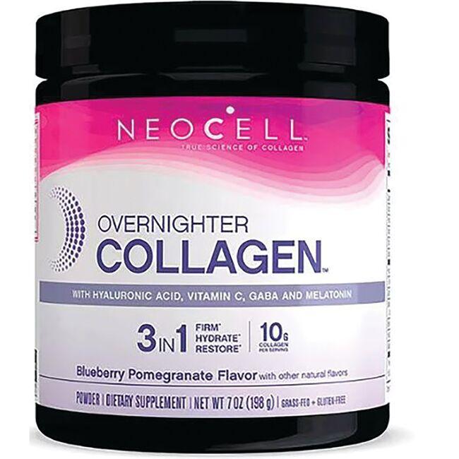 NeoCell Overnighter Collagen - Blueberry Pomegranate Supplement Vitamin | 7 oz Powder