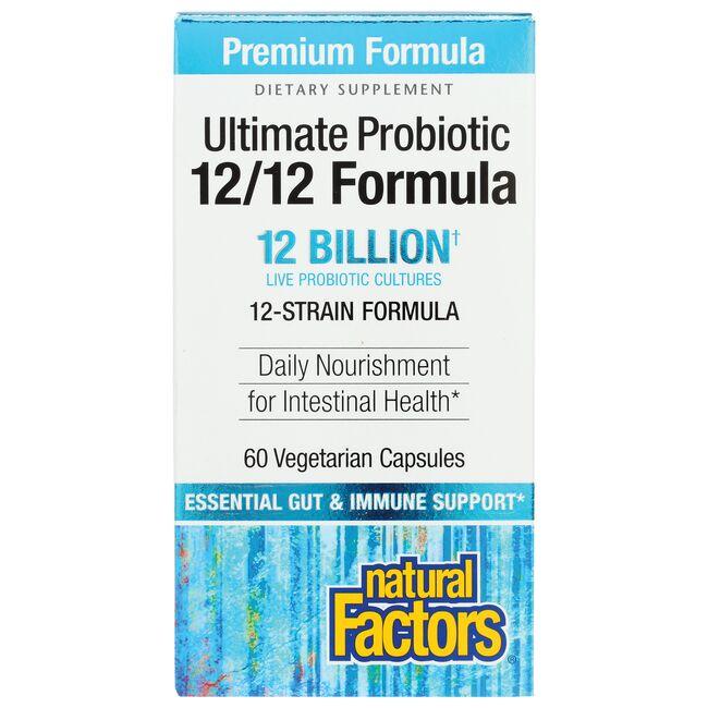Natural Factors Ultimate Probiotic 12/12 Formula Supplement Vitamin 12 Billion CFU 60 Veg Caps