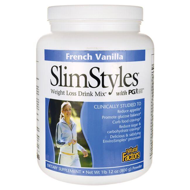 Natural Factors Slimstyles with Pgx - French Vanilla | 1 lb | 12 oz Powder | Weight Control