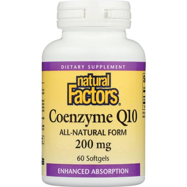 Natural Factors Coenzyme Q10 Supplement Vitamin | 200 mg | 60 Soft Gels
